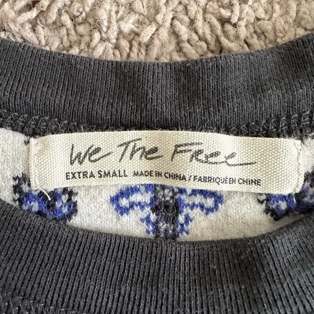 Free People Damen Thermo Pullover Pulli blau Mixed Print - Picture 10 of 13